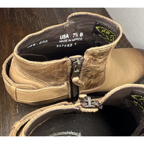 JB Dillon Ankle Boots Womens Brown Leather Distressed 7-1/2B Cowboy JBW1800 EUC - Picture 10 of 11